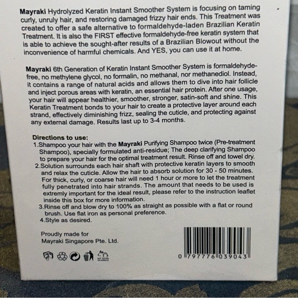 2 Mayraki Professional Keratin Instant Smoother System Purifying Shampoo+Keratin - Picture 9 of 15